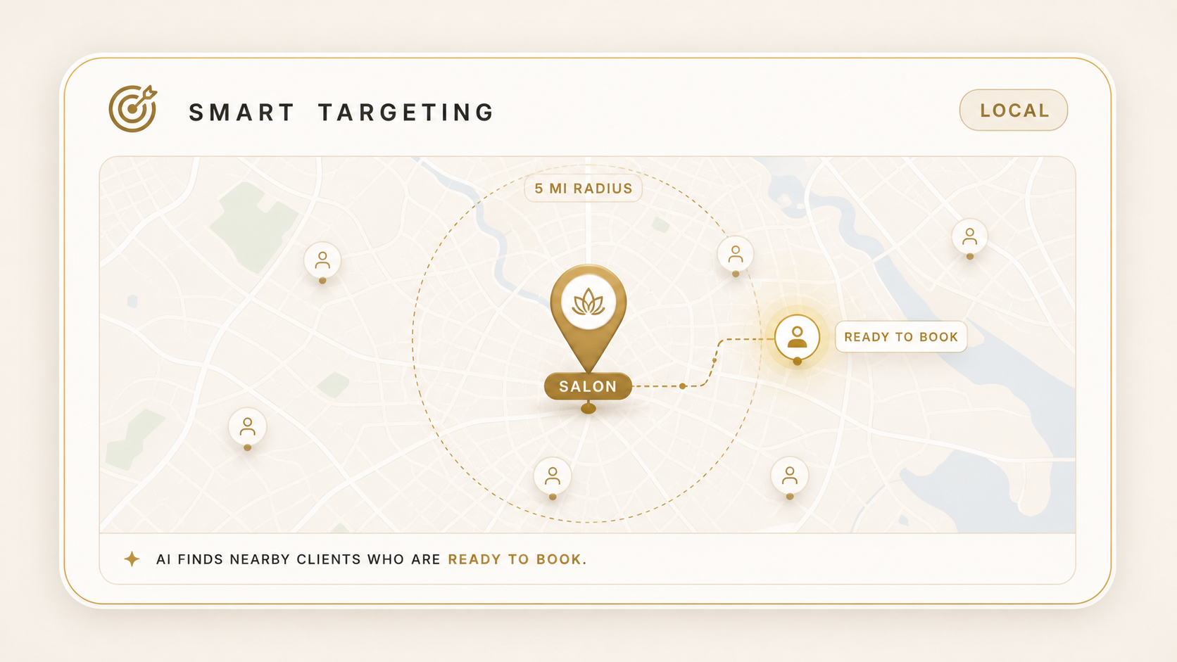 Bản đồ local targeting cho quảng cáo tiệm nail